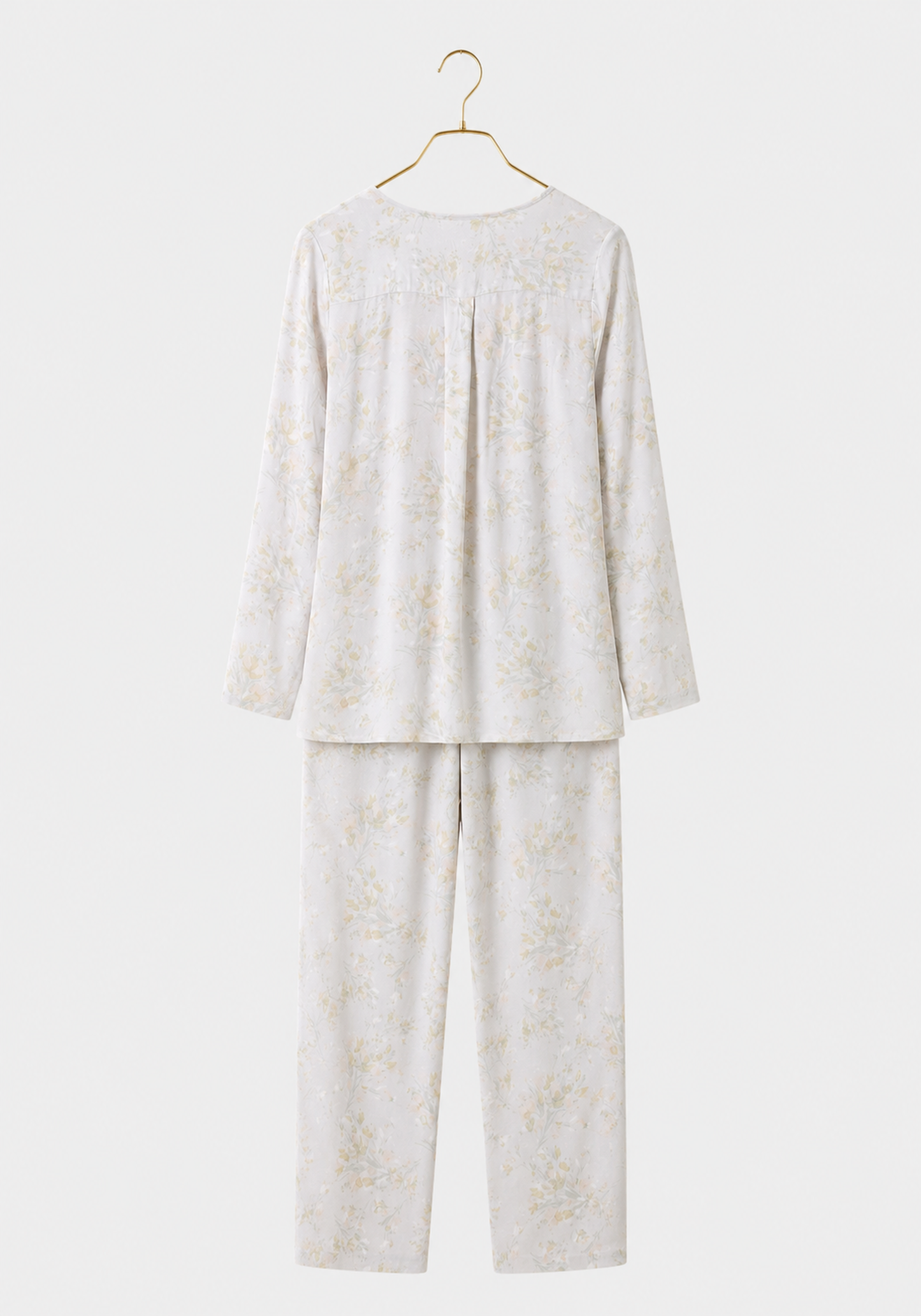 Pajamas: V-Collar Button Long Sleeve Top And Pants (100% Viscose)