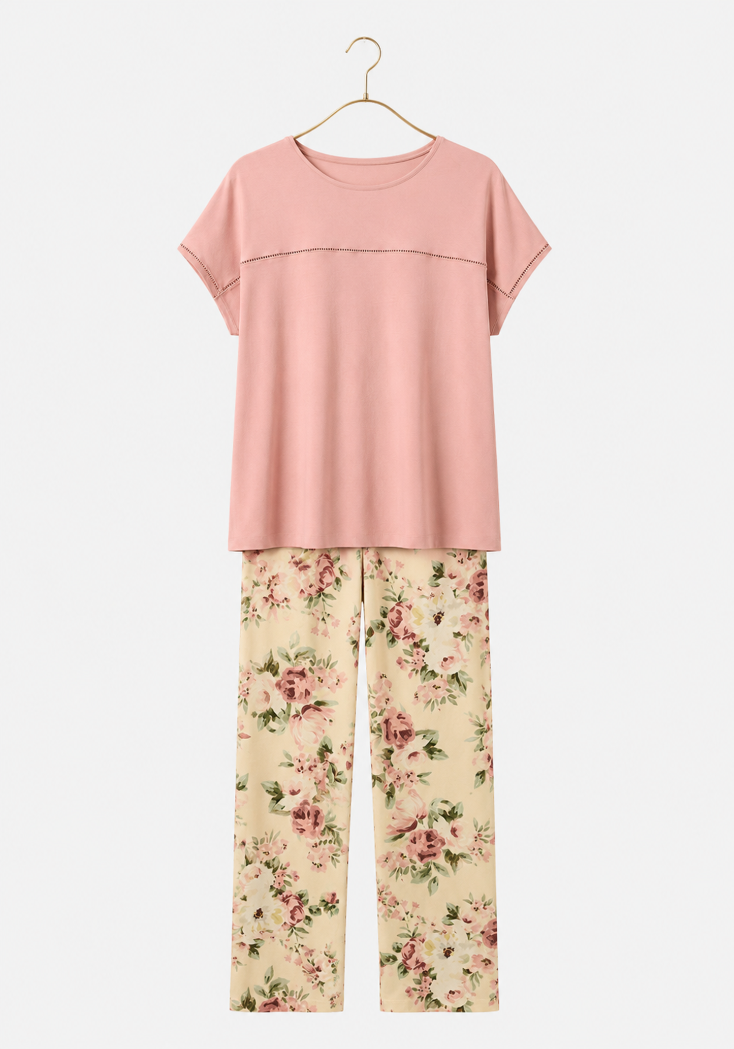 Pajamas: Short Sleeve Top And Pants (Viscose Lycra)