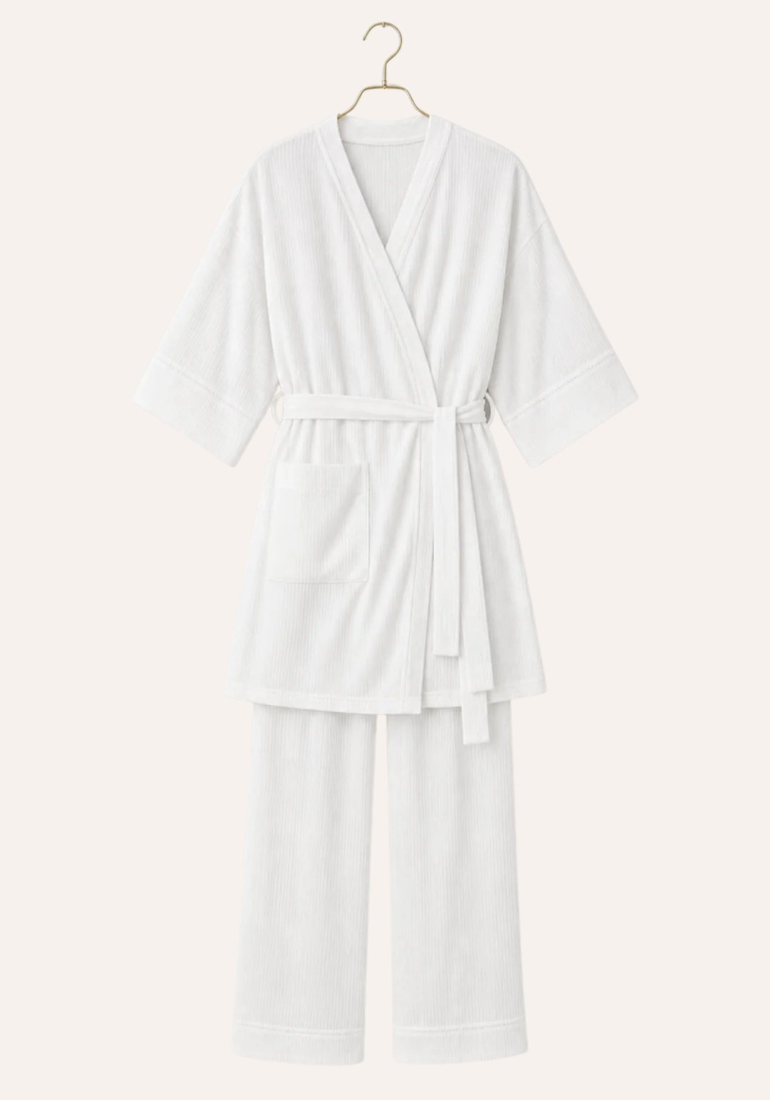 Maternal 3 Pieces Set: Pajamas With Long Robe