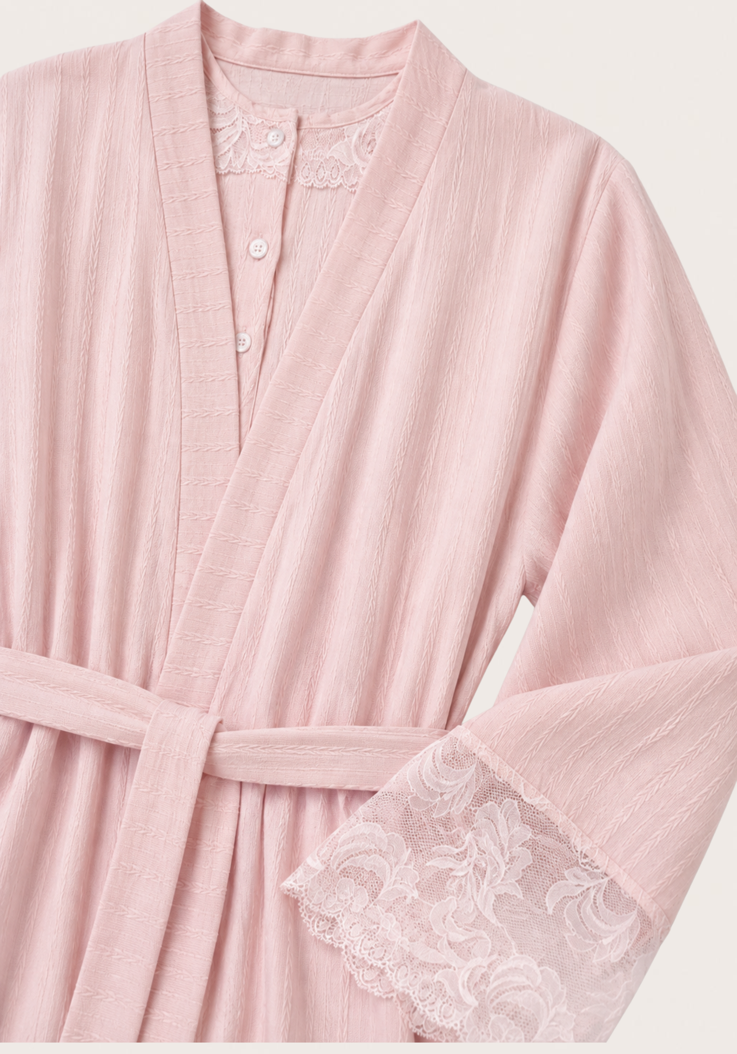 Maternal 3 Pieces Set: Pajamas With Long Robe