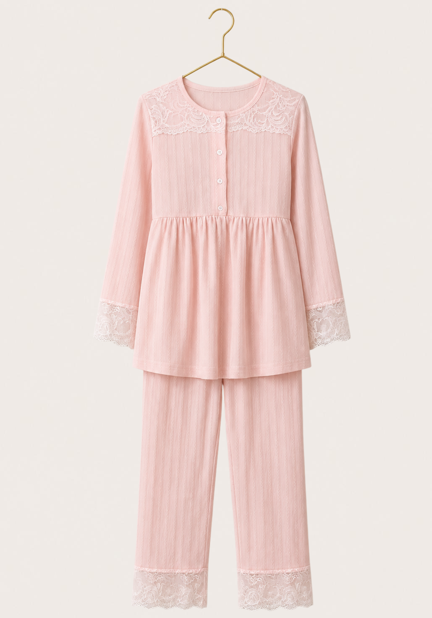 Maternal 3 Pieces Set: Pajamas With Long Robe