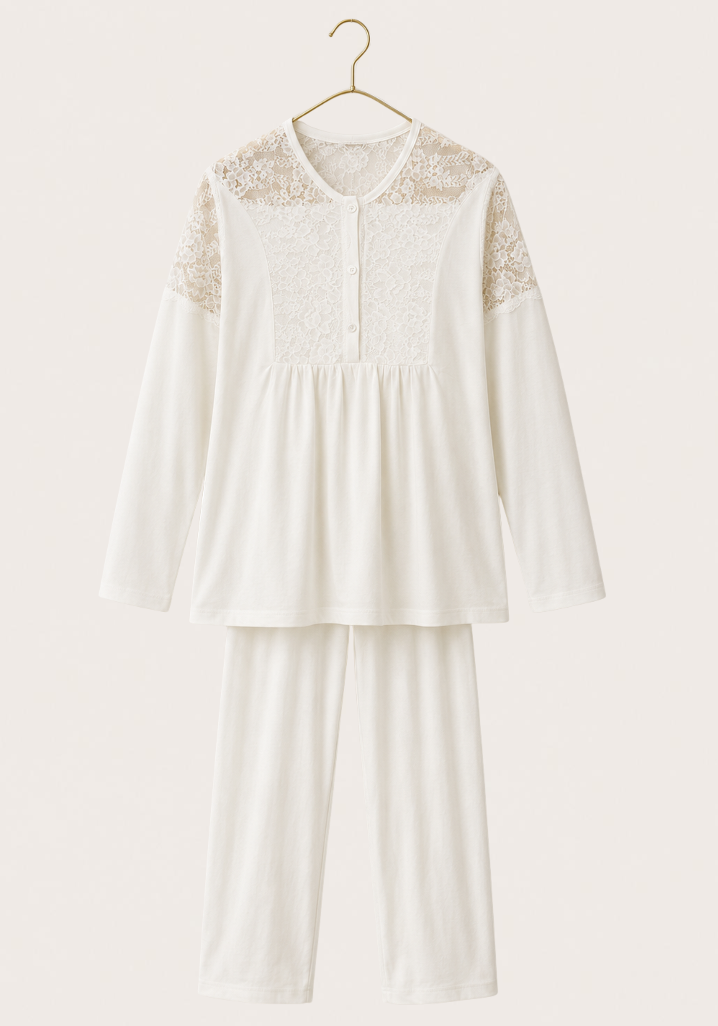 Maternal 3 Pieces Set: Pajamas With Short Robe