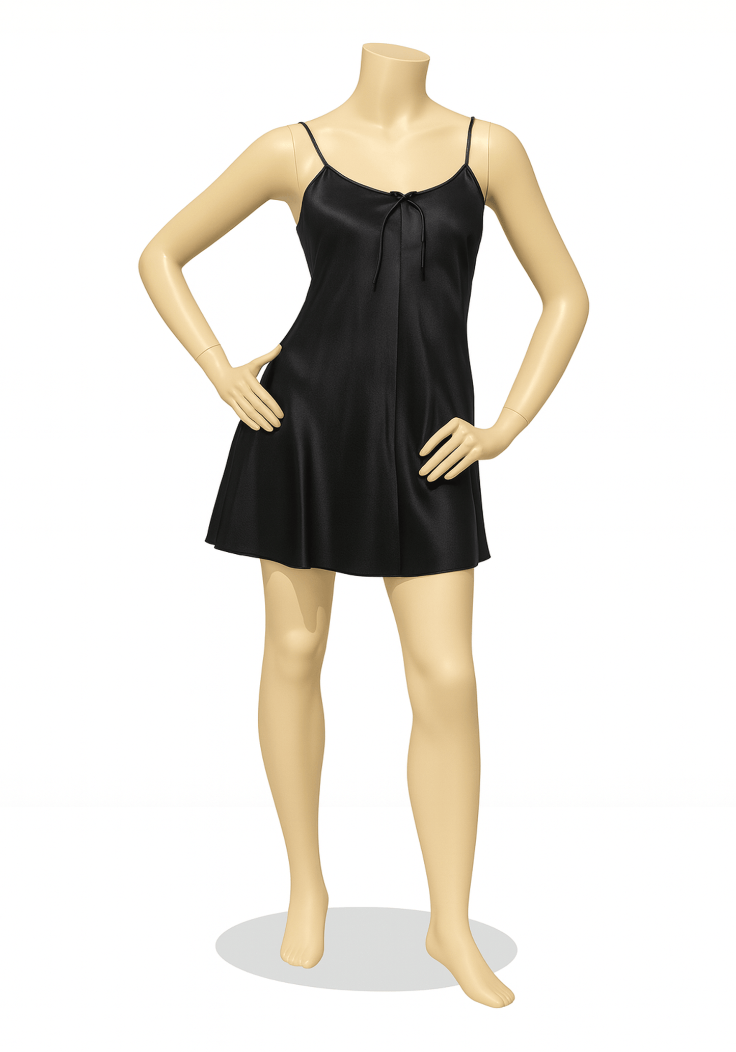 LNGR Satin Babydoll Net Straps Back