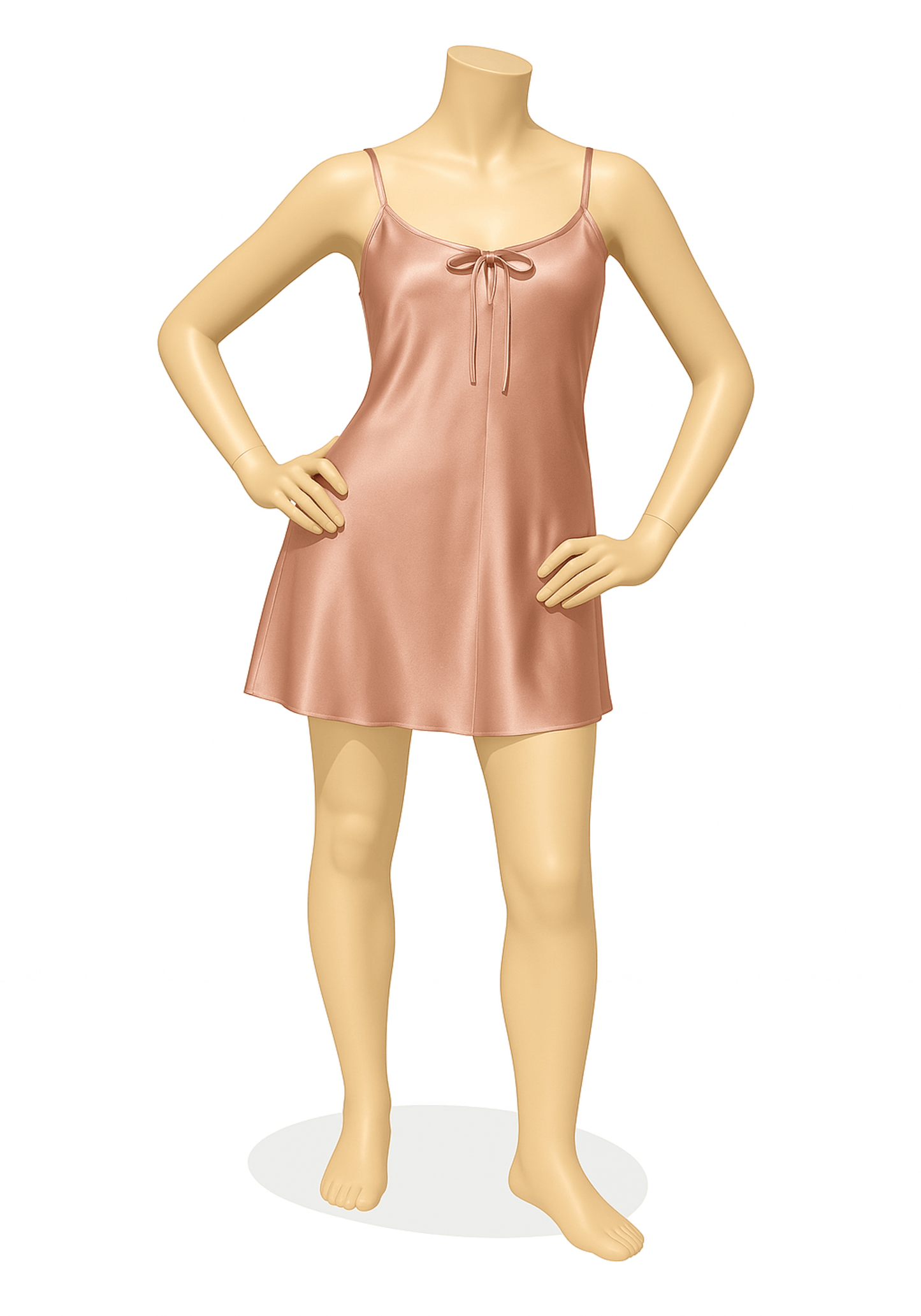 LNGR Satin Babydoll Net Straps Back