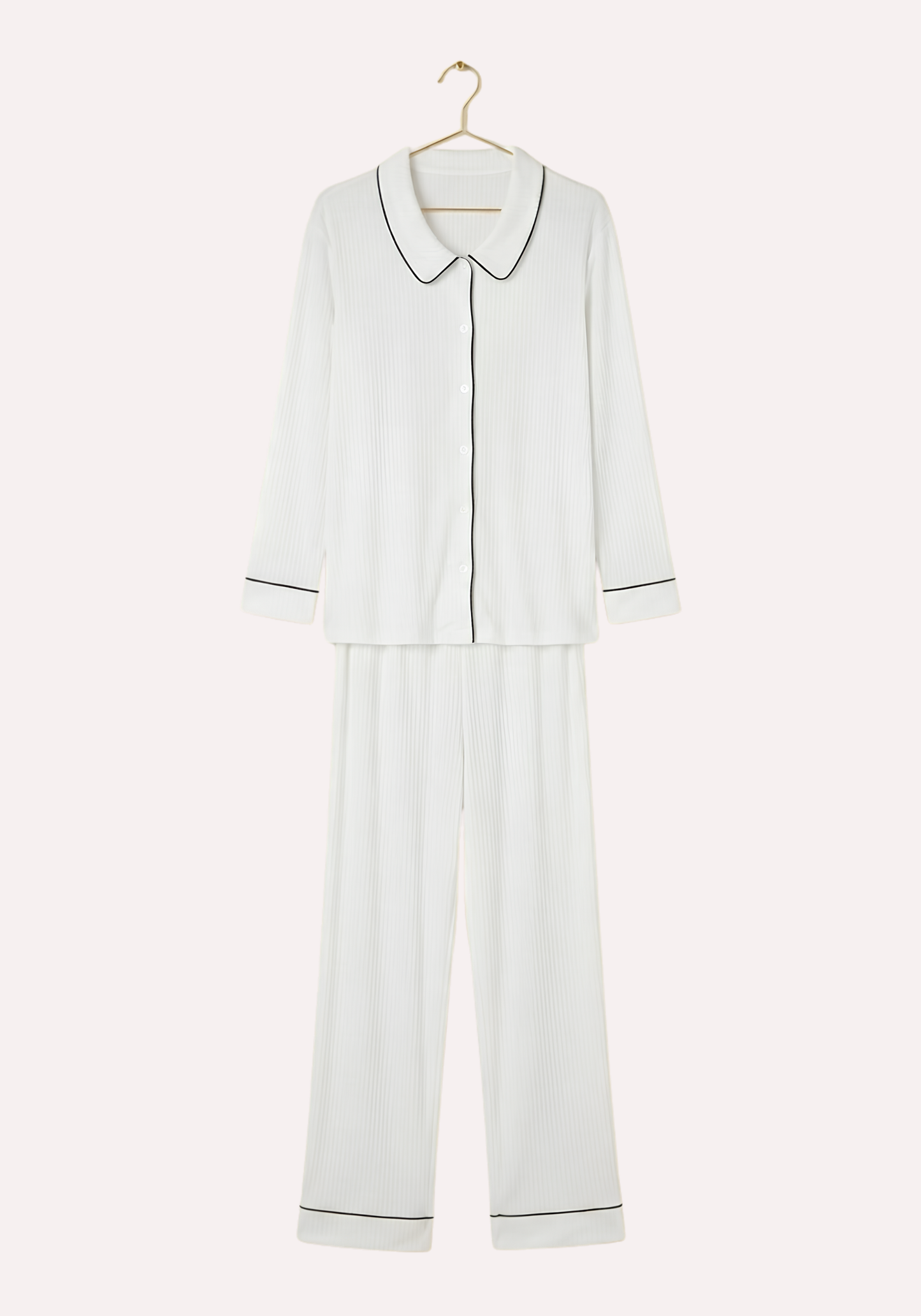 Collar Button Long Sleeve Pajama