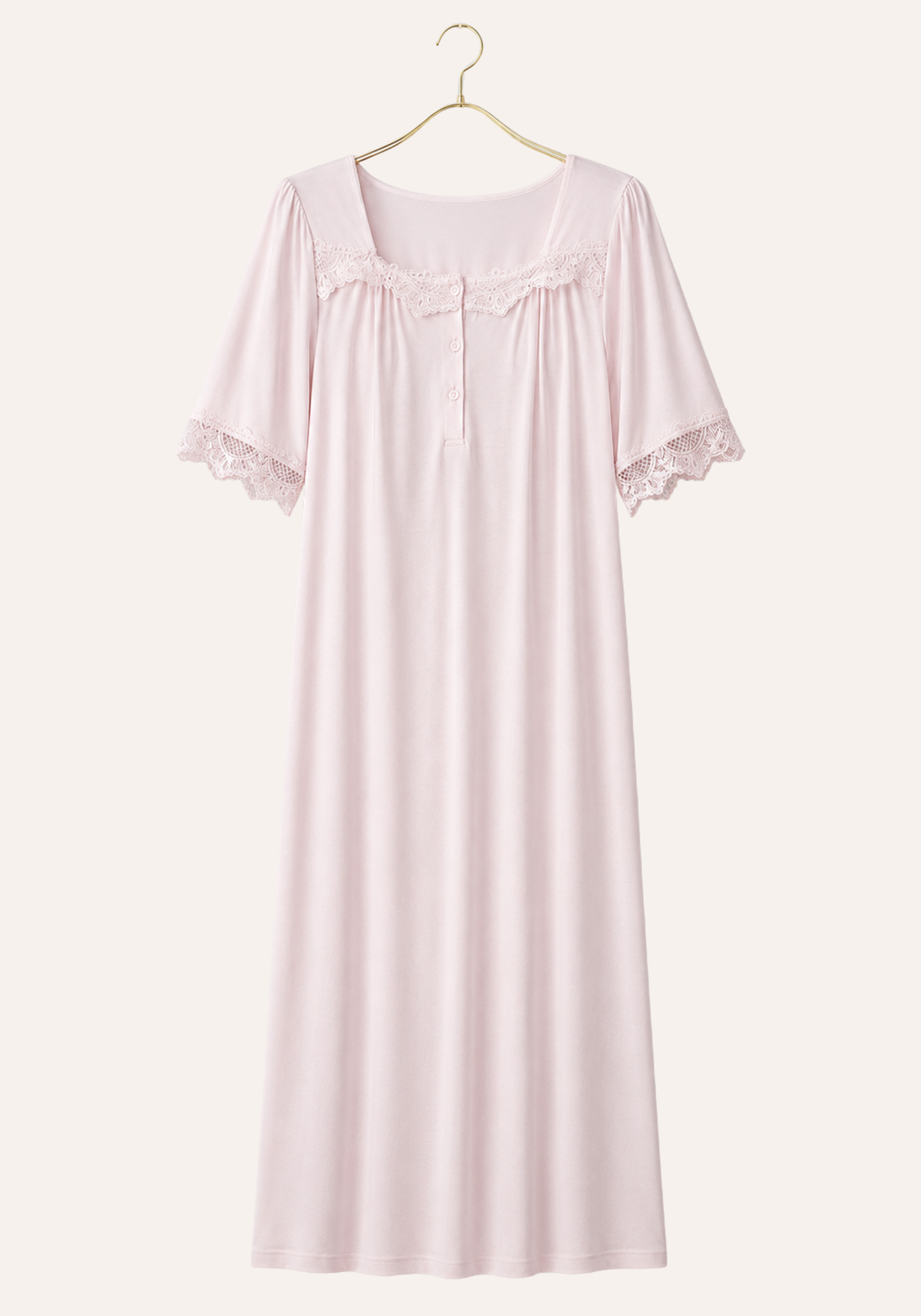 Plus Size Short Sleeve Long Gown