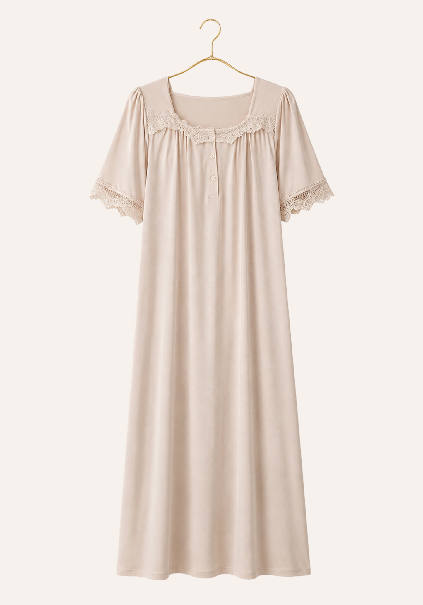 Plus Size Short Sleeve Long Gown