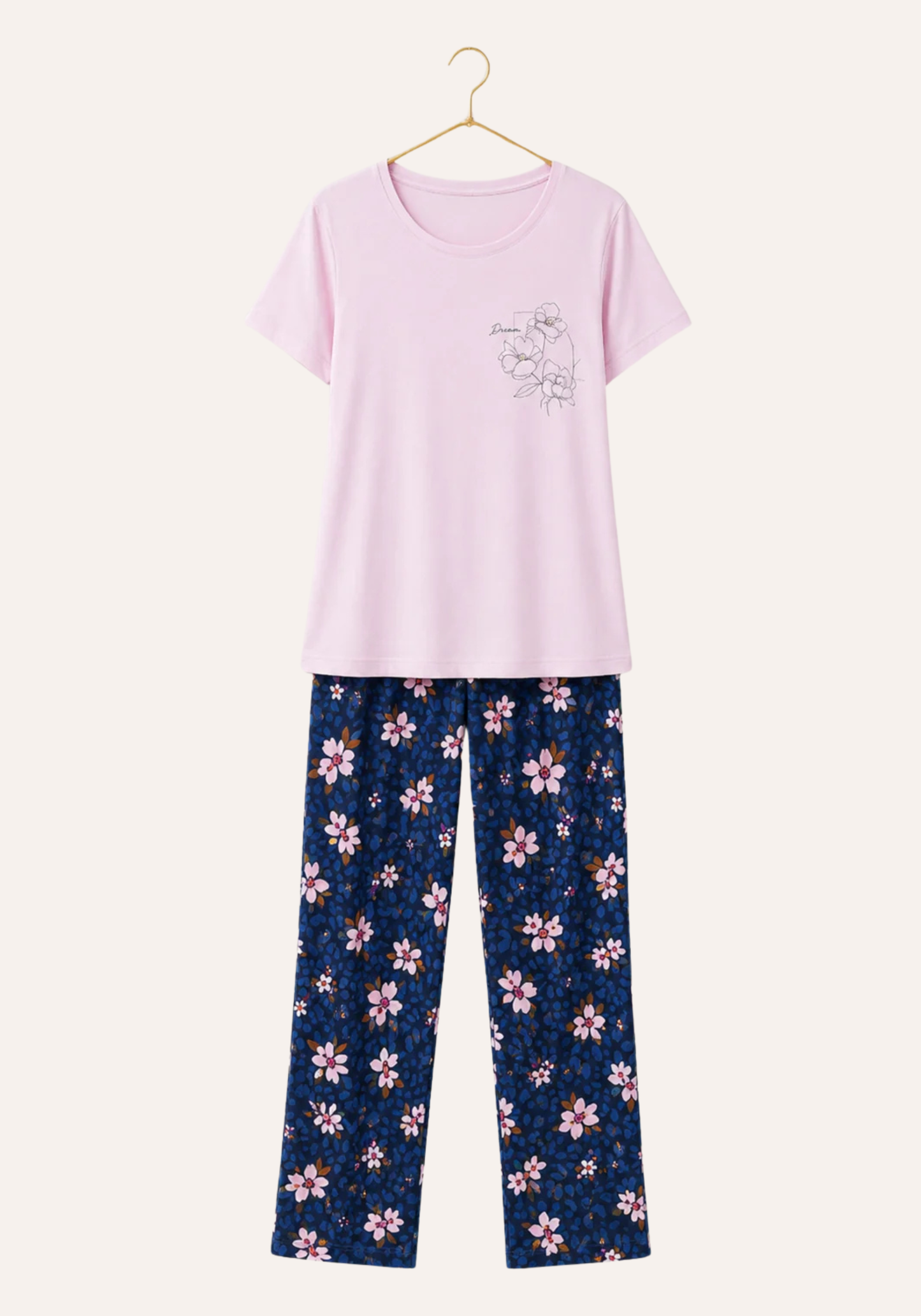 Viscose Lycra Plus Size Short Sleeve Top And Floral Pant Set