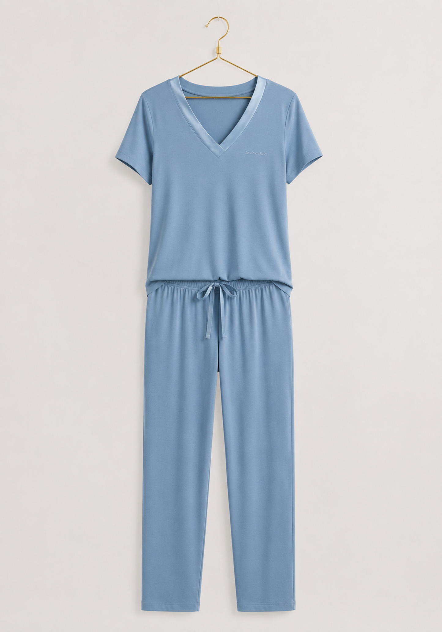 Pajamas: Short Sleeve Top And Pants (Viscose Lycra)