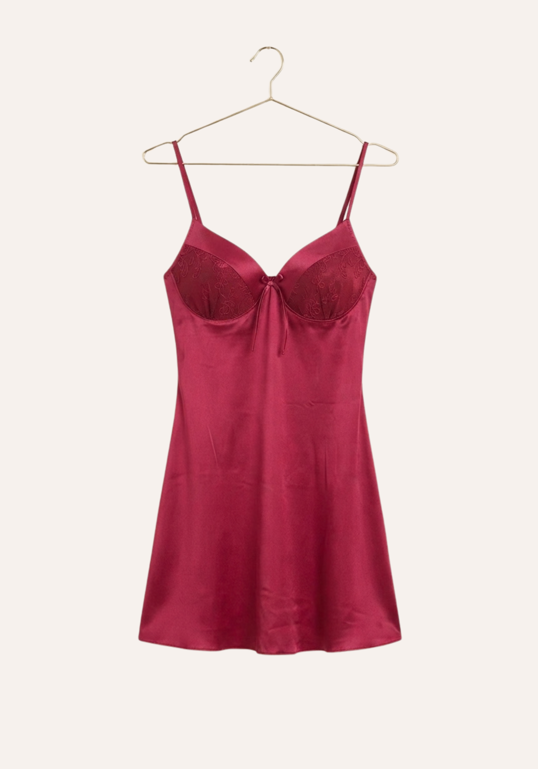 Shoulder Strap Padded Cups Open Back Lace Plain Babydoll