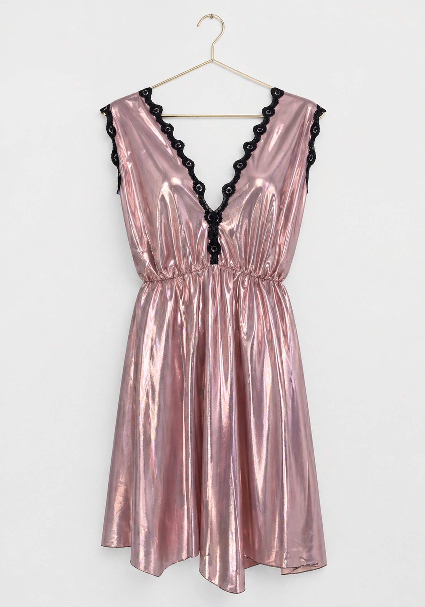 Short Nighty: Disko Sleeveless V Front And Back Opening Short Nighty