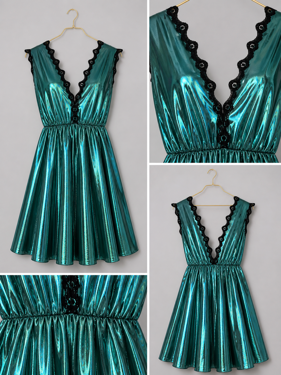 Short Nighty: Disko Sleeveless V Front And Back Opening Short Nighty