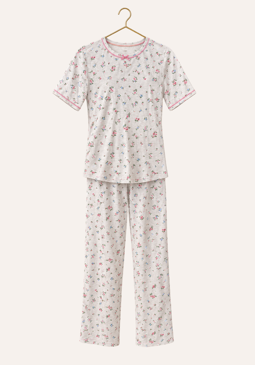 Short Sleeve Floral Print Pajamas