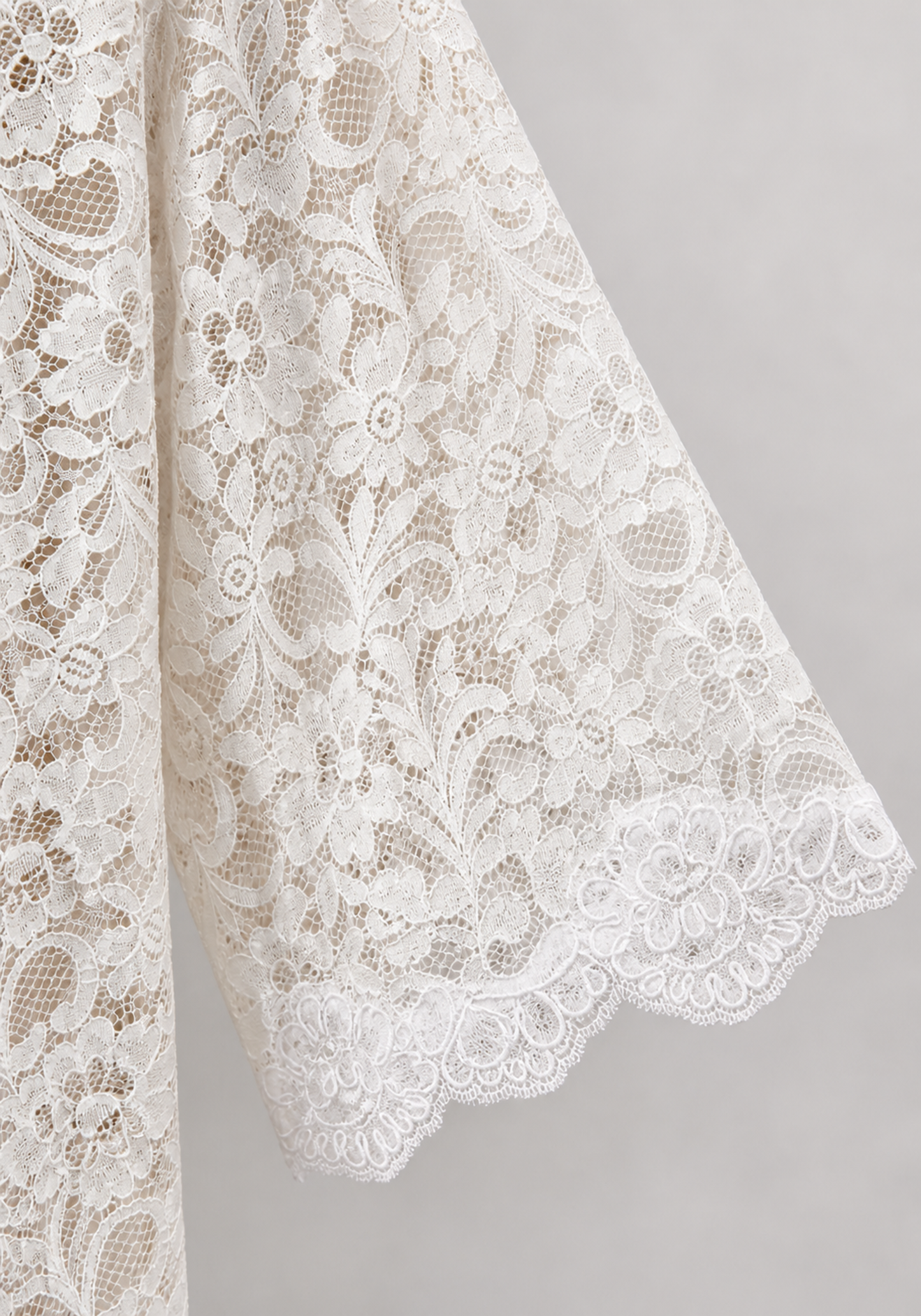 Bridal 3 Pieces Pajamas: Full Dantel Short Robe And Sleeveless Satin Top With Buttons And Pants With Lace Details