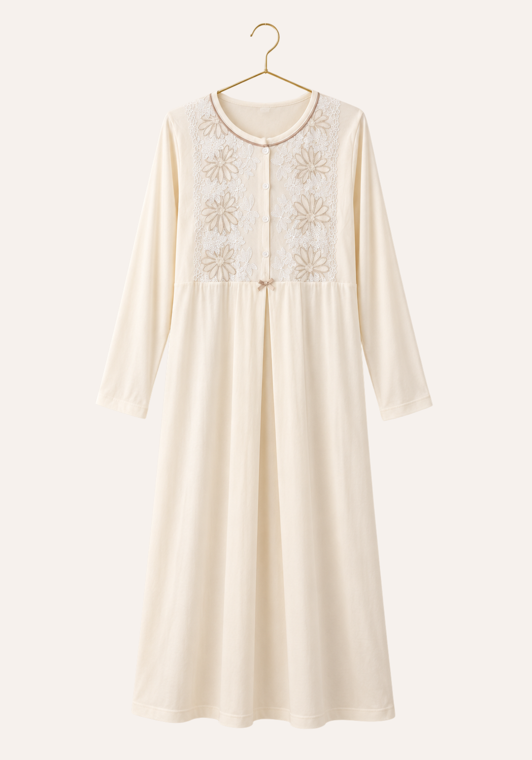 Long Sleeve Button Front Nighty And Long Sleeve Robe