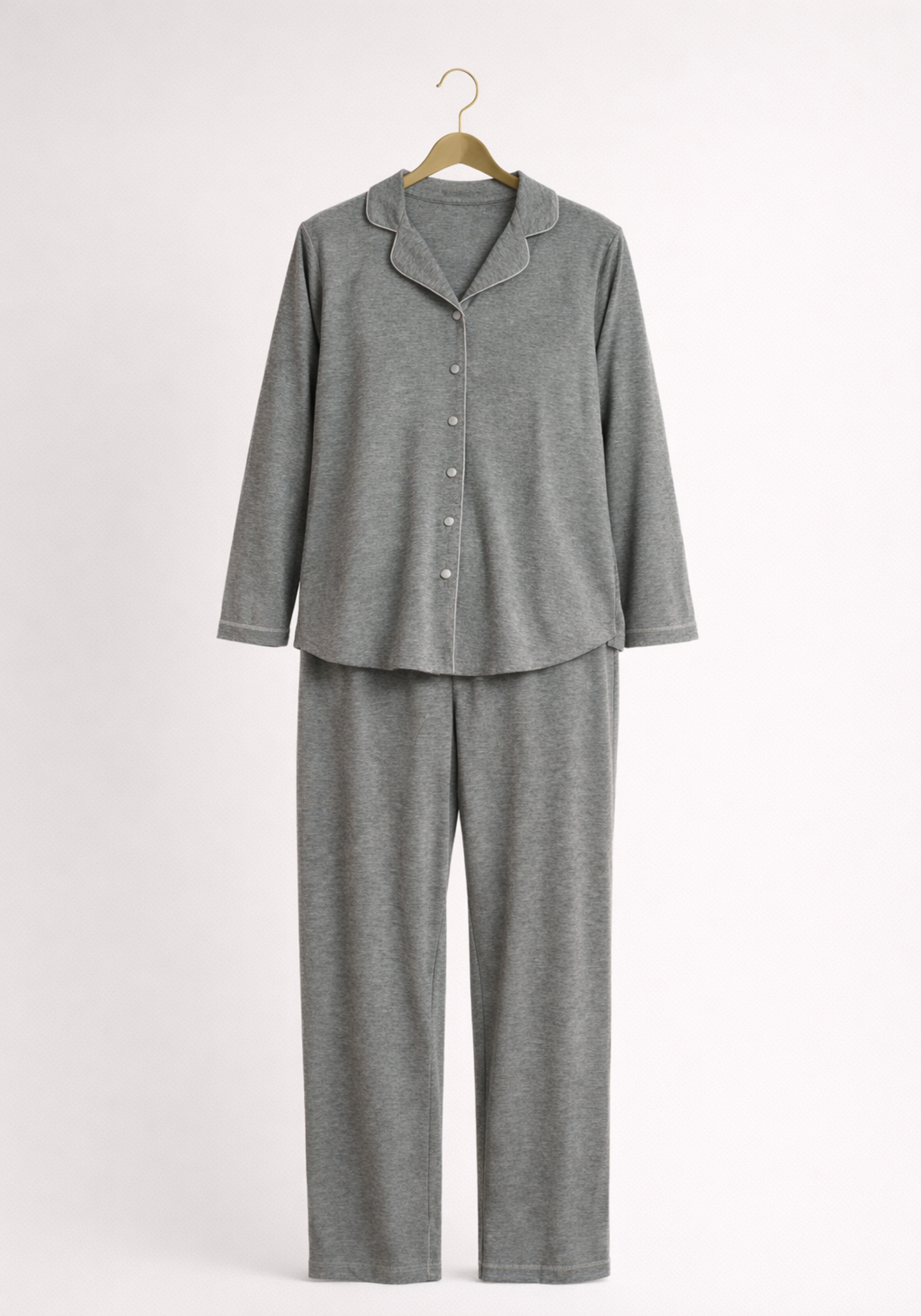 Collar Button Long Sleeve Pajamas (Vis Pes Els)