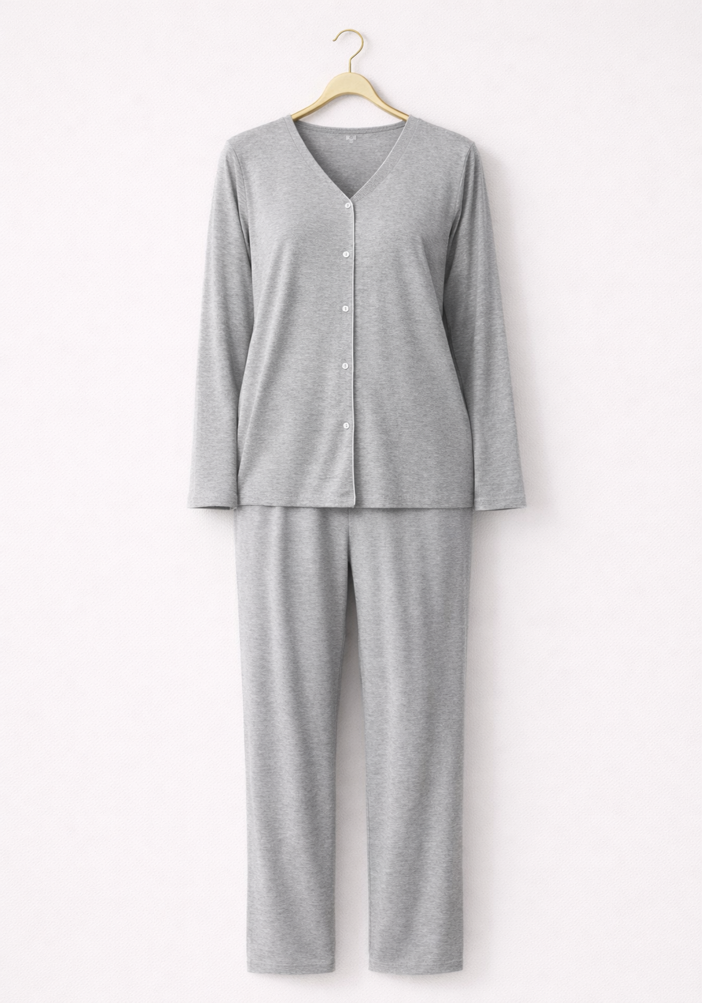 Button Long Sleeve Fully Printed Pajamas (Vis Els)