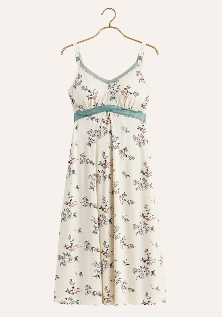 Floral Print Shoulder Strap Short Nighty
