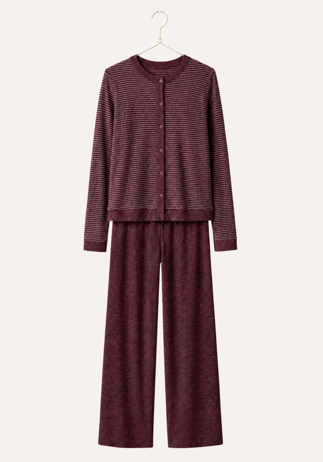 Long Sleeve Button Top Soft Touch Pajama