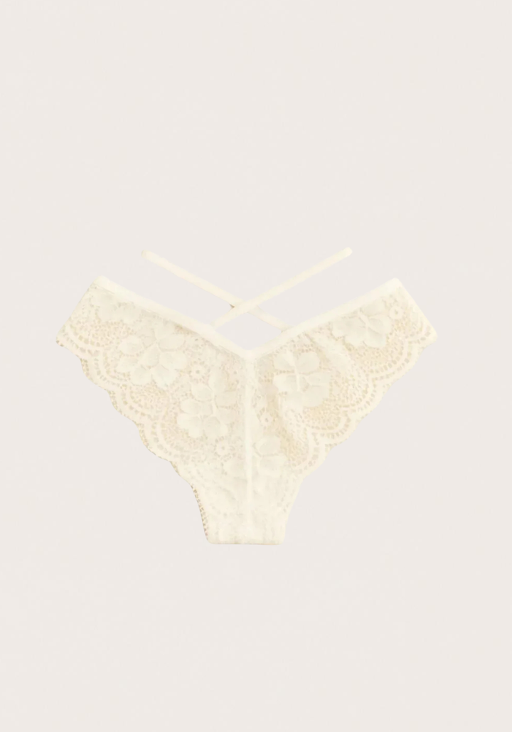 Front Back X-Strap V-Lace Panties
