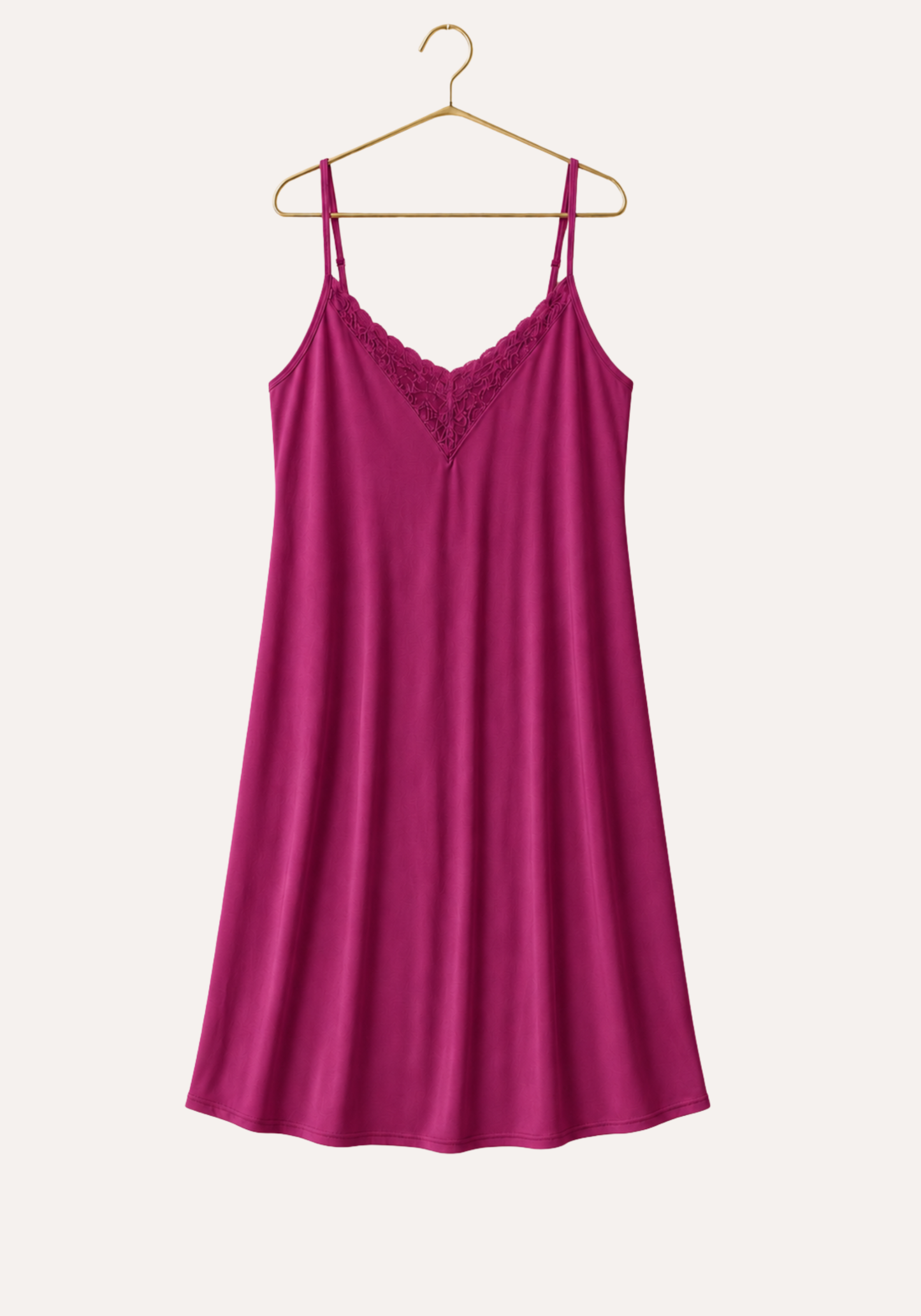 Modal Nighty: Shoulder Strap V-Lace Nighty