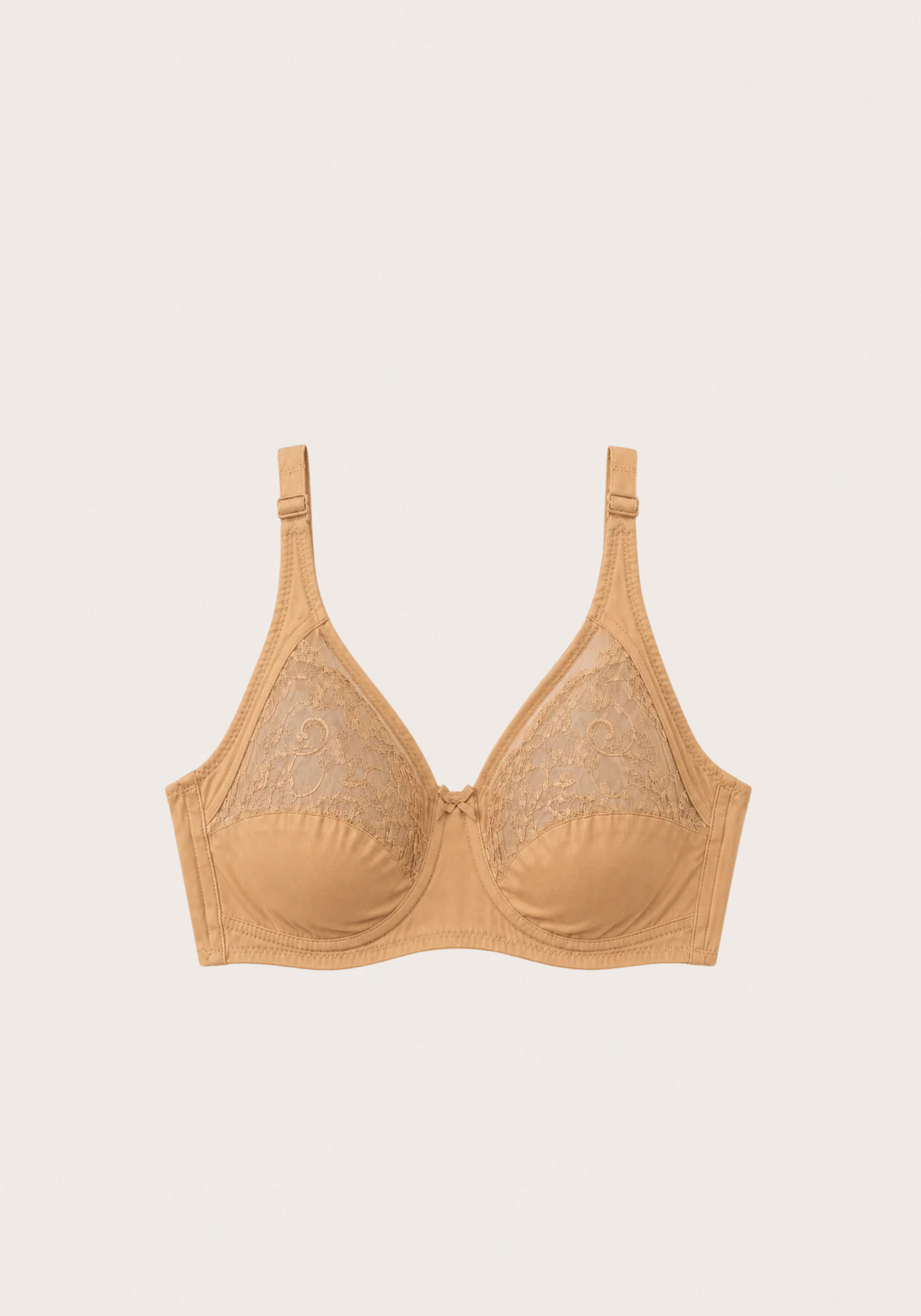 Basic Bra: Daily Wide Strap Unpadded Half Laced Cup Bra