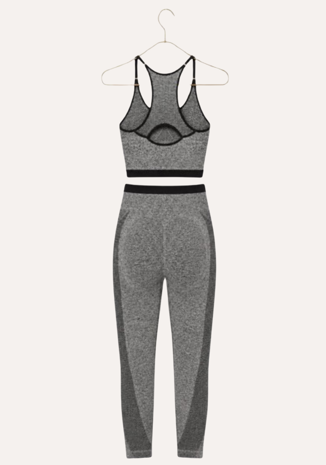 Sports Shaper Set: Shoulder Strap Sports Bra Top And Hi Waist Leggings Shaper
