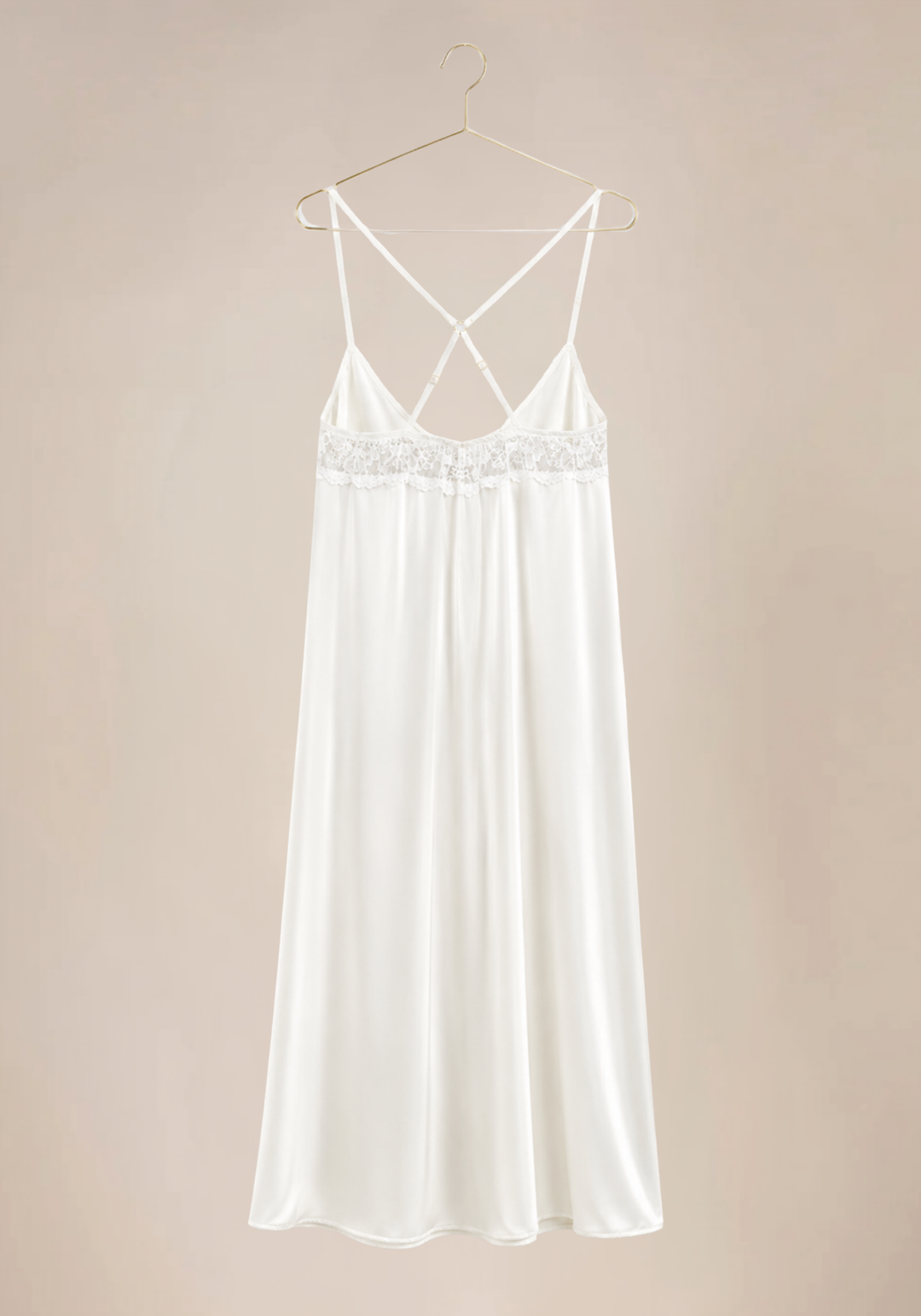 Bridal Long Robe Set: Shoulder Strap Lace Bra Long Gown And Long Robe With Lace Detail