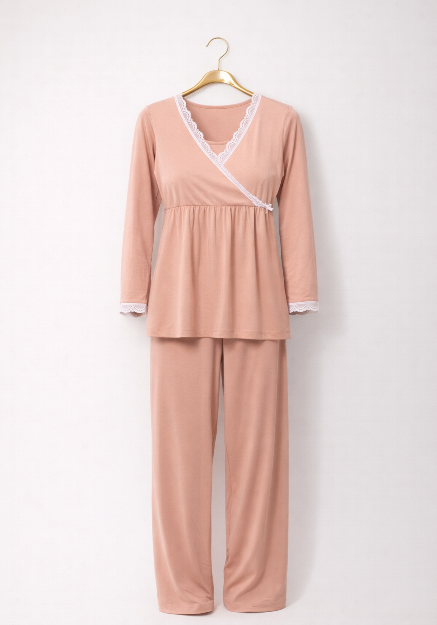 Maternal Long Sleeve Top And Plain Pant Pajamas