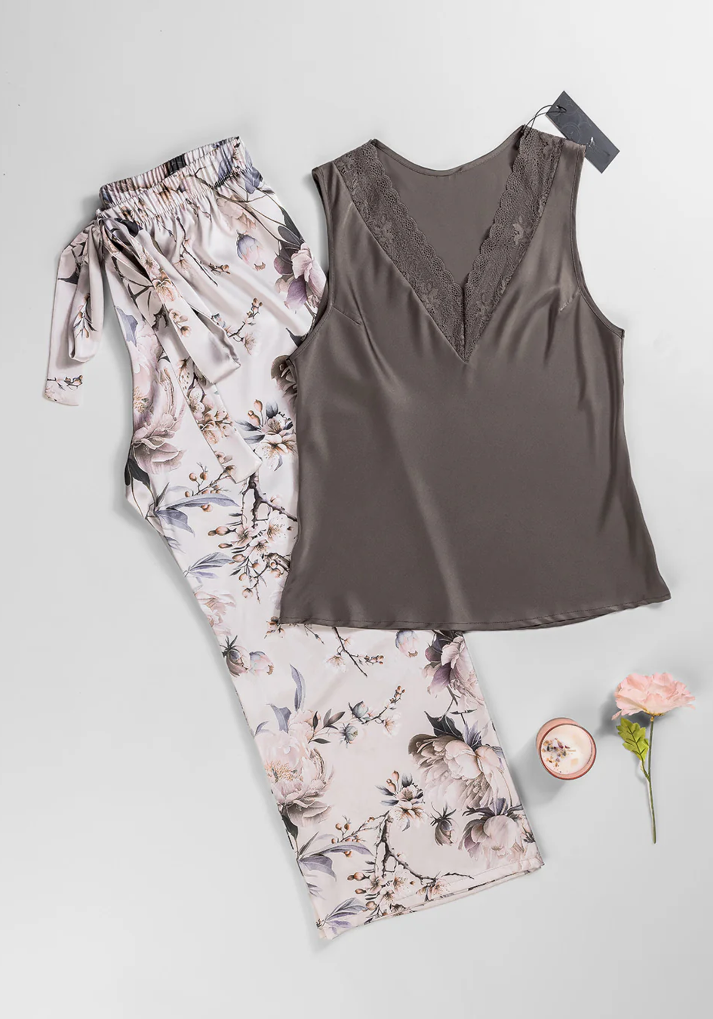 Sleeveless Satin Pajama