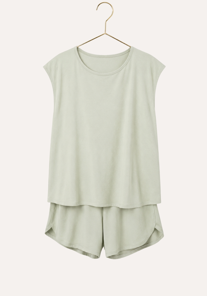 Viscose Lycra Short Sleeve Top And Short Set