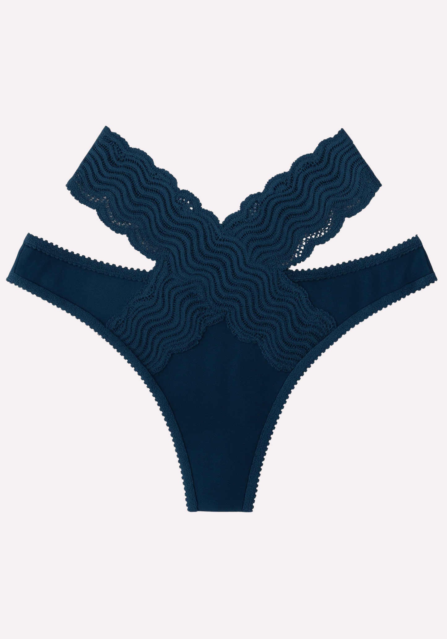 Front Back X-Lace Mesh Bikini