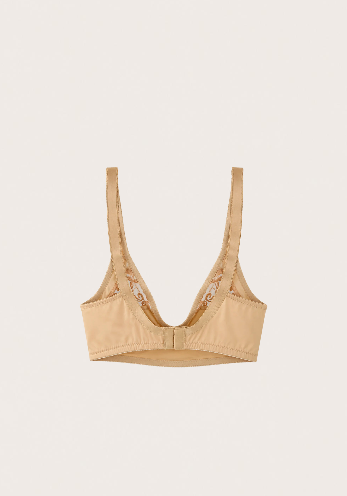 Basic Bra: Daily Wide Strap Unpadded Half Laced Cup Bra