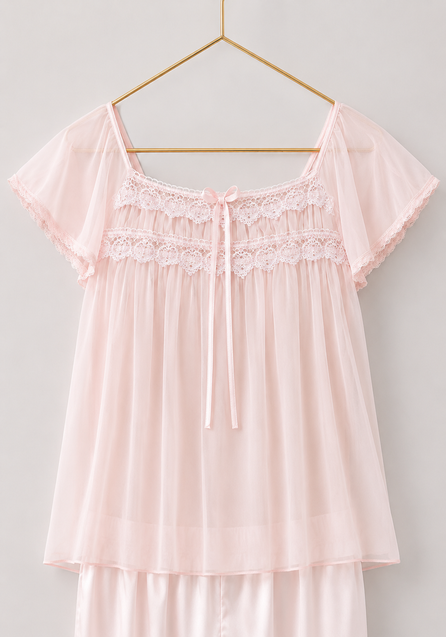 Schiffon Satin Mega Sleeve Pajama