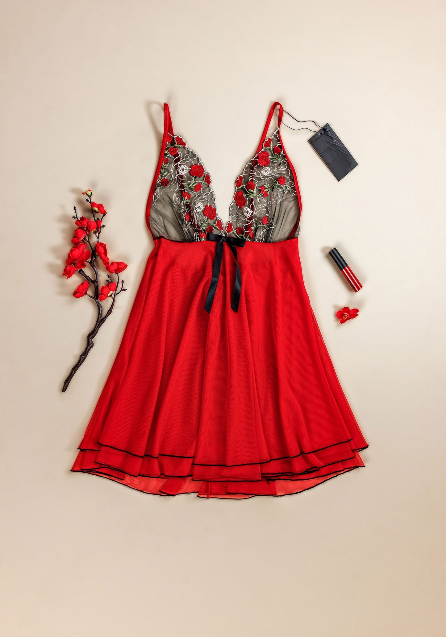 Babydoll: Shoulder Strap Lace Bra Toullele Babydoll