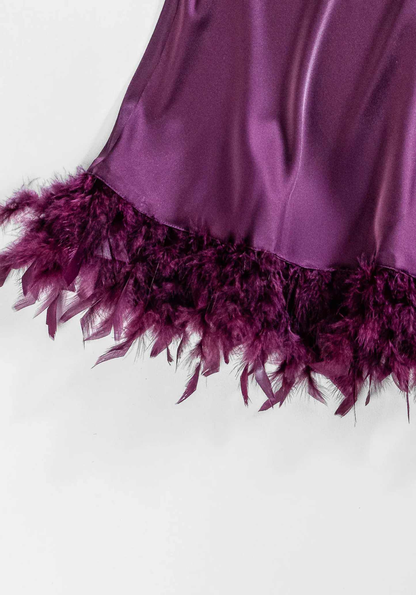 Lingerie Babydoll: Shoulder Stras Strap Satin Plain Babydoll With Furr Around The Bottom