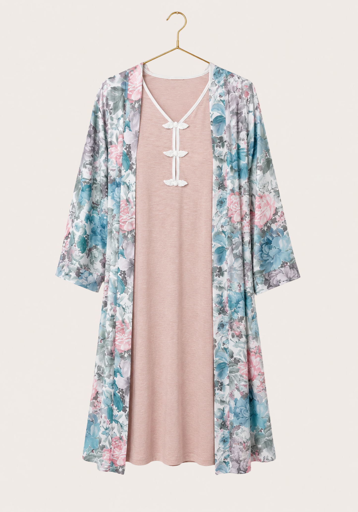 Maternal 2 Piece Short Robe And Short Nighty Set