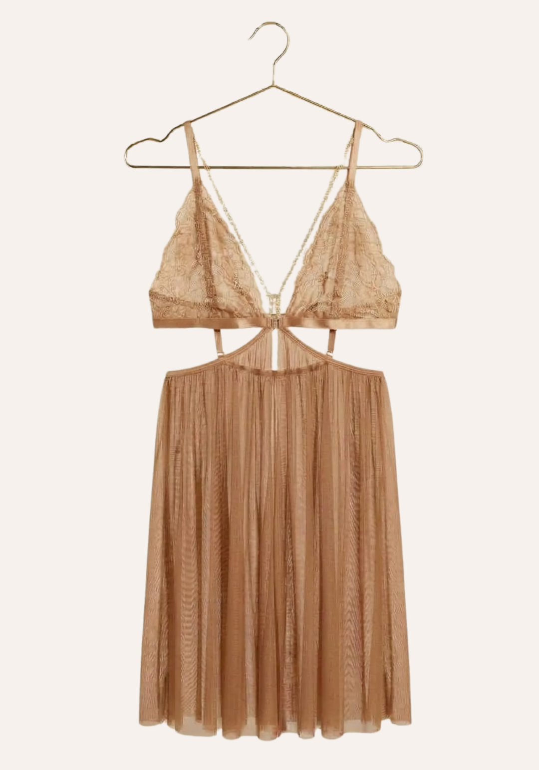 Sexy See Through Tulle Babydoll With Lace Cups
