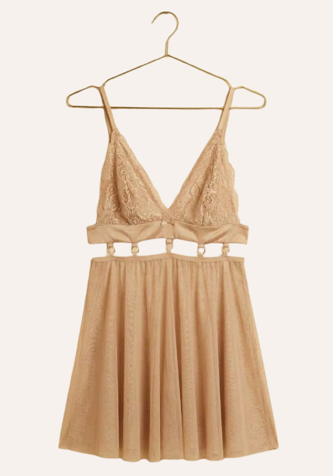 Sexy See Through Tulle Babydoll With Lace Cups