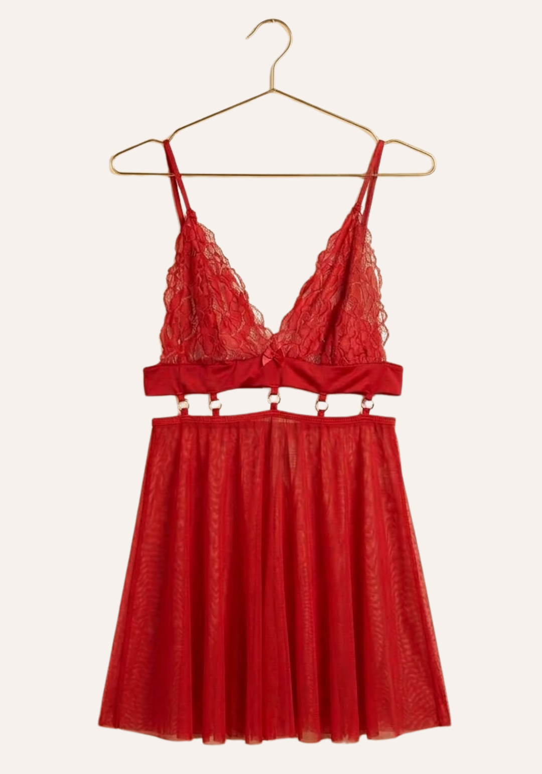 Sexy See Through Tulle Babydoll With Lace Cups