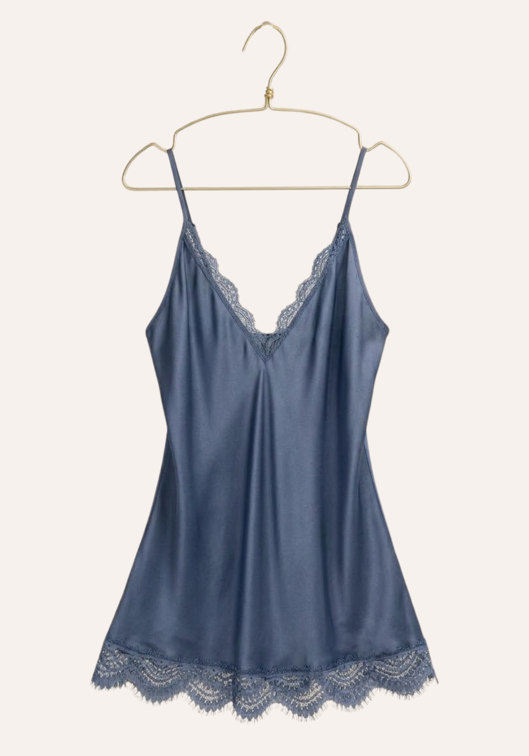 Satin Shoulder Strap V Breast Slip