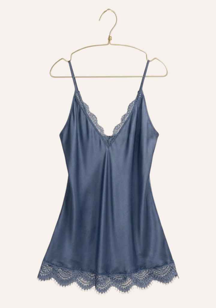 Satin Shoulder Strap V Breast Slip