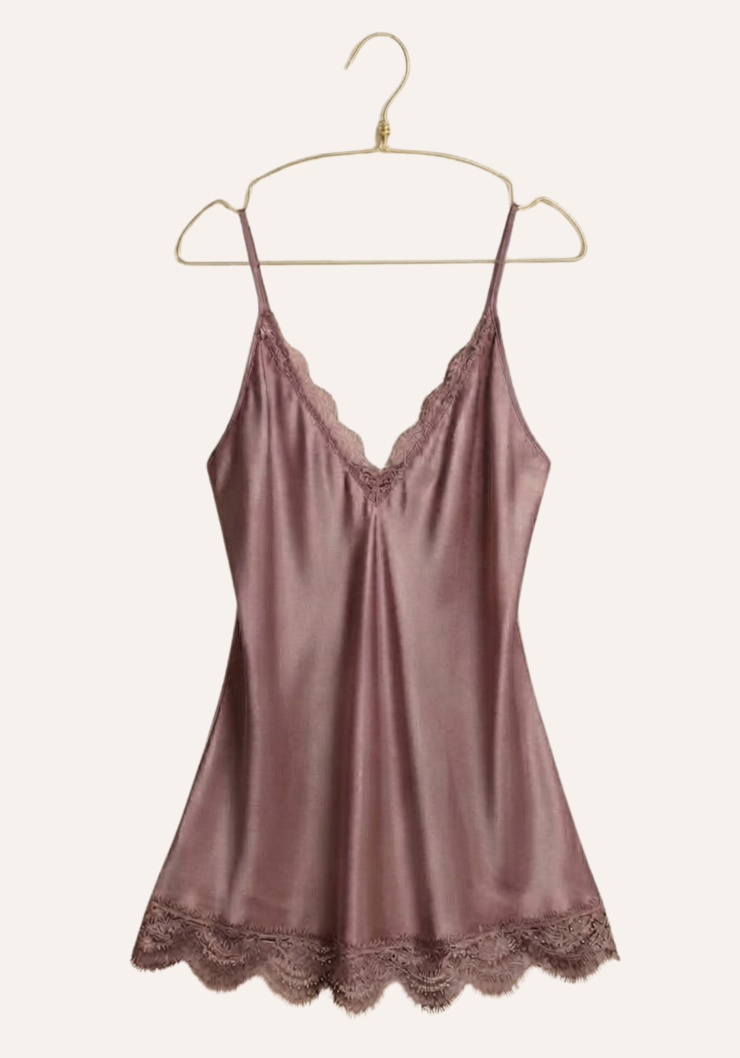 Satin Shoulder Strap V Breast Slip