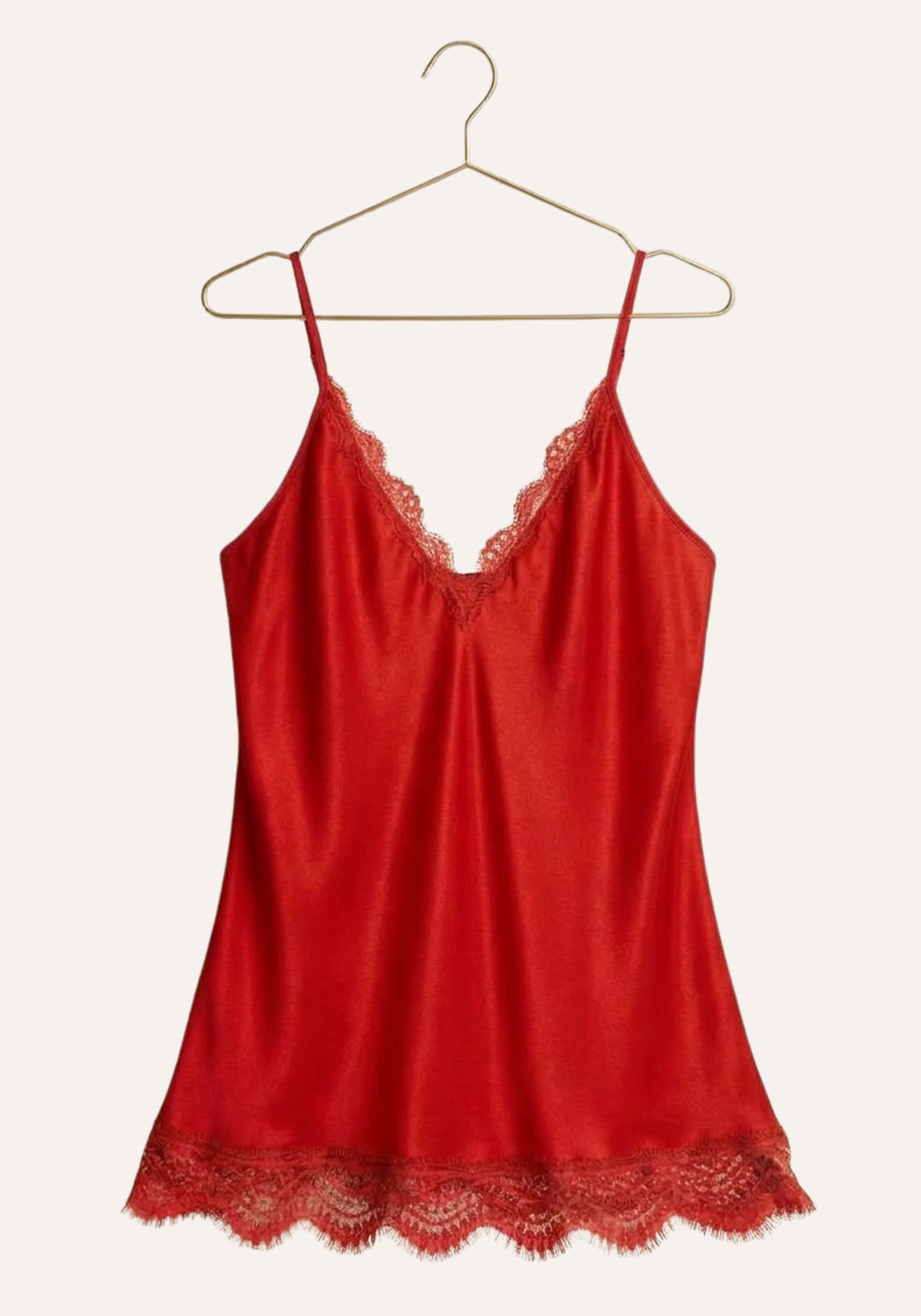 Satin Shoulder Strap V Breast Slip