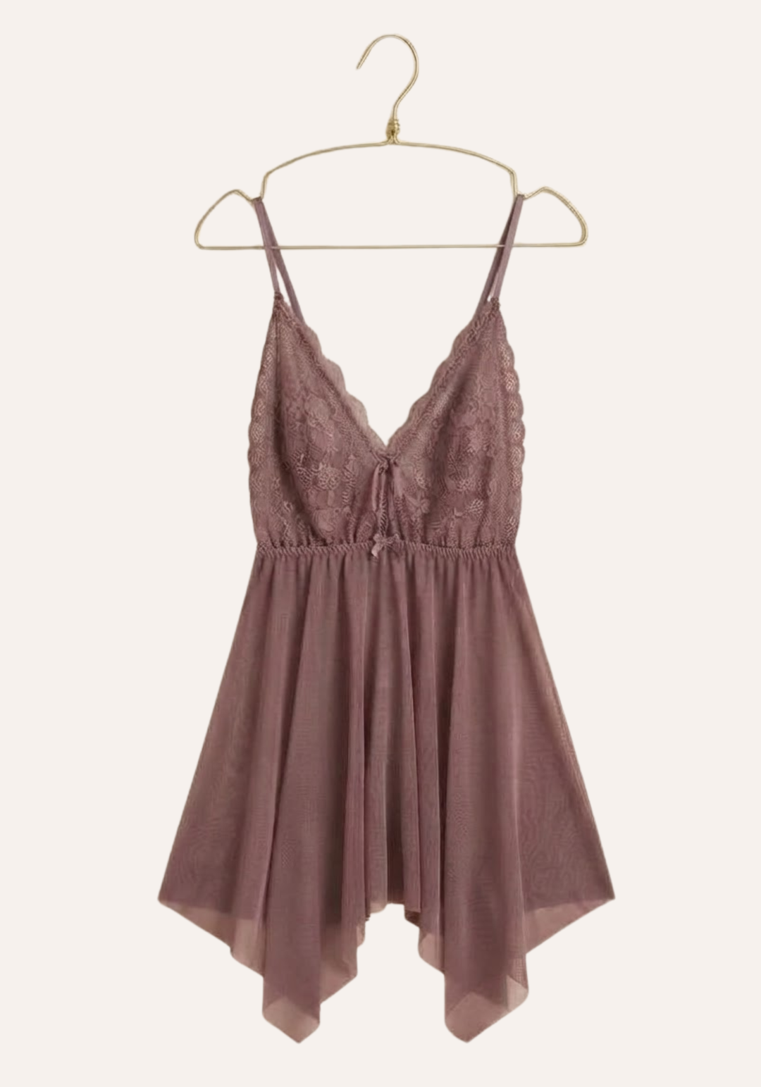 Sexy See Through Tulle Babydoll With Lace Cups
