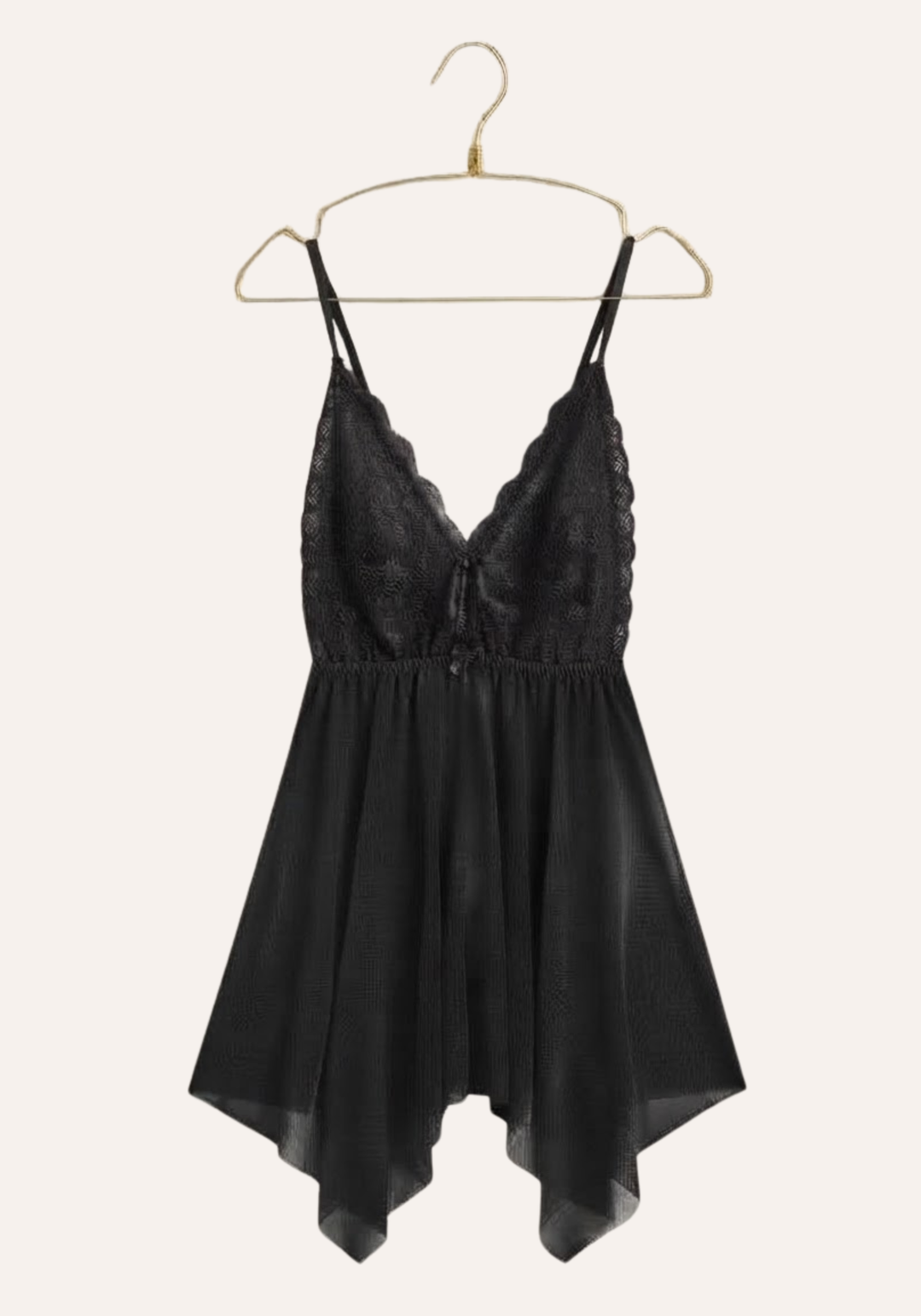 Sexy See Through Tulle Babydoll With Lace Cups