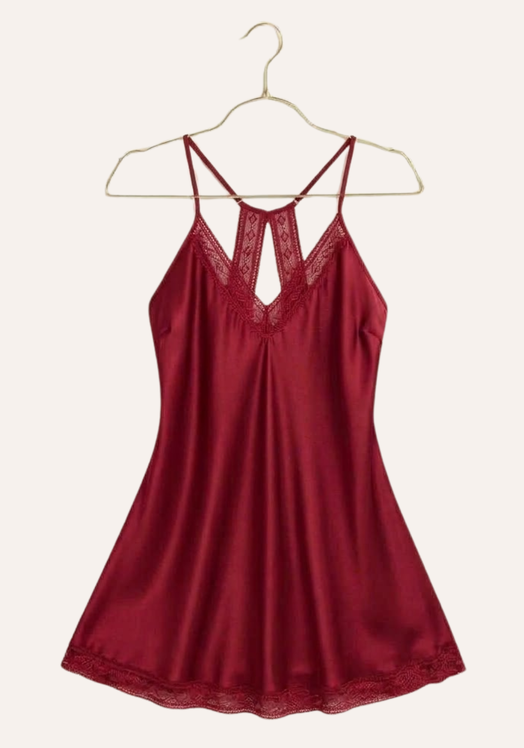Satin Shoulder Strap V Breast Slip
