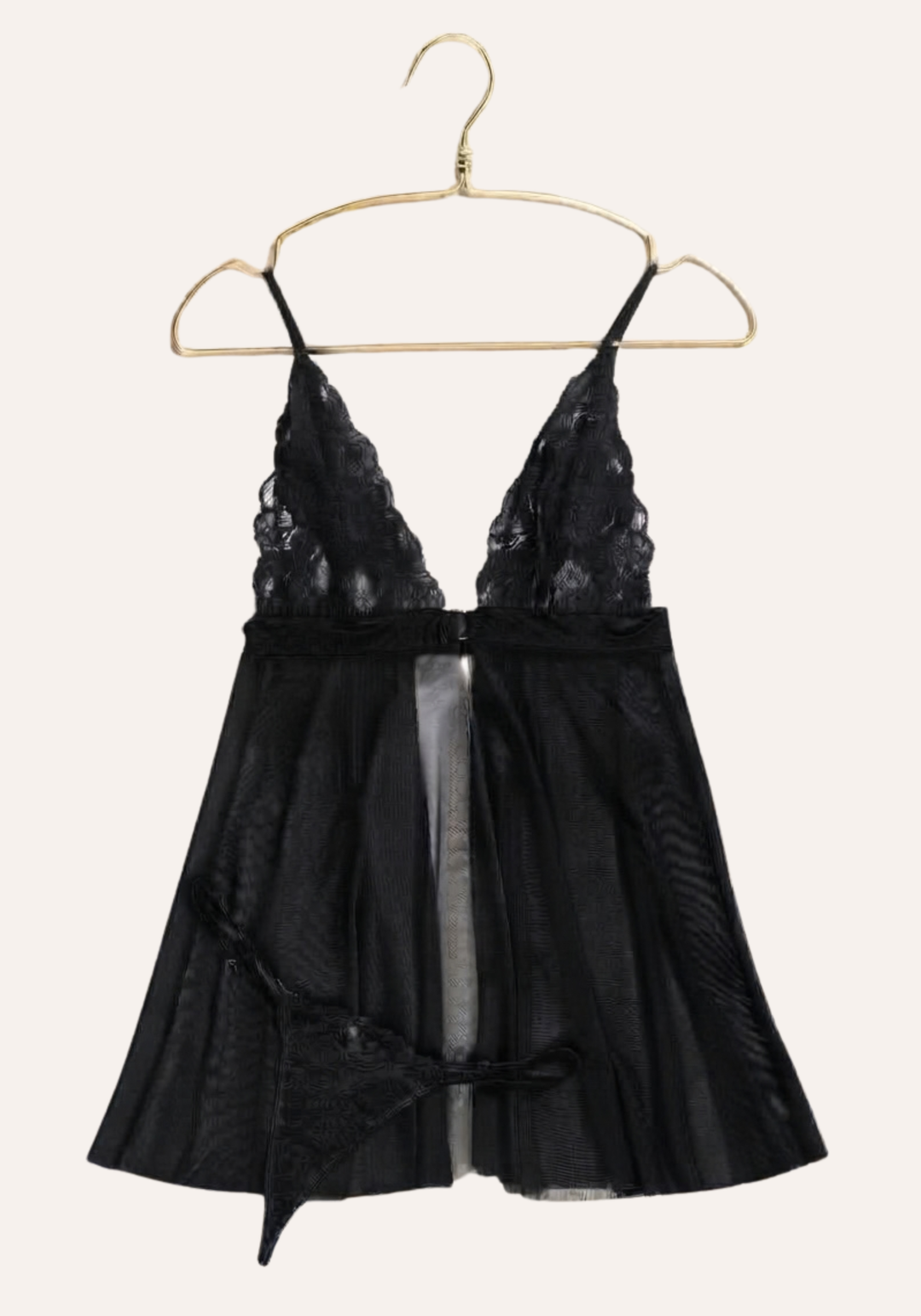 Sexy See Through Tulle Babydoll With Lace Cups