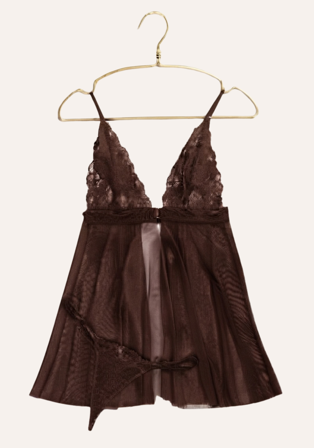 Sexy See Through Tulle Babydoll With Lace Cups