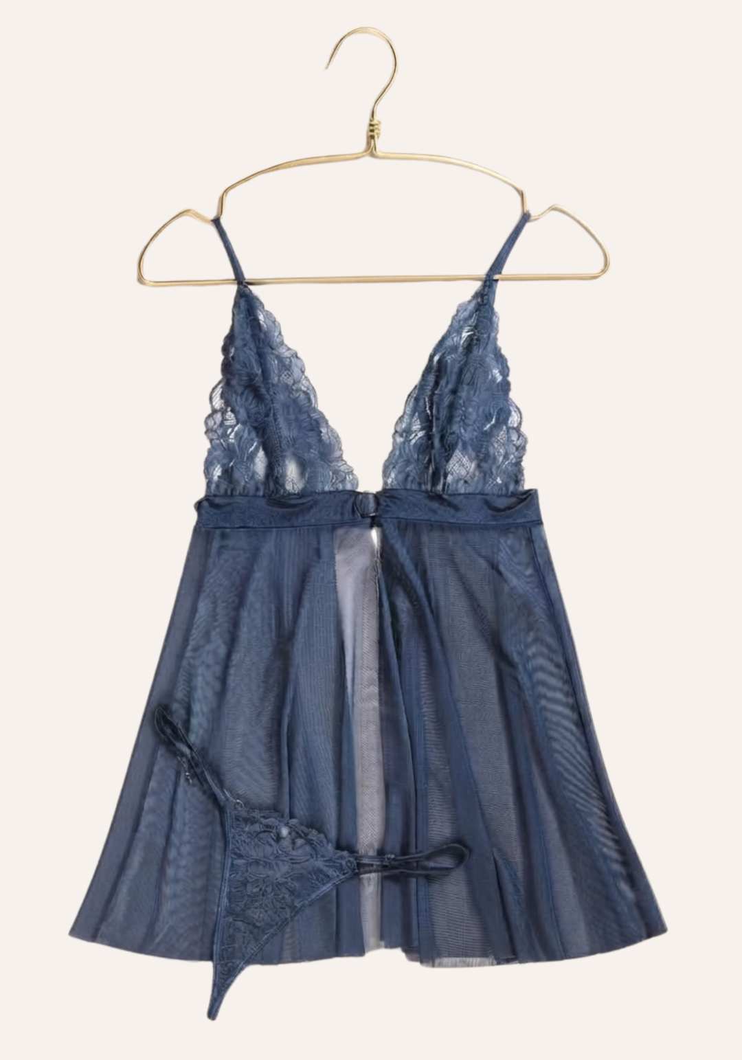 Sexy See Through Tulle Babydoll With Lace Cups